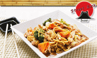 Incrível, delícia oriental por menos de R$ 5,00 por pessoa! Yakisoba para 02 pessoas (salmão, camarão, frango ou carne) com toda a qualidade do Street Rock Sushi por apenas R$ 9,90.