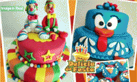 Bolo Artístico de 02 Andares Verdadeiros p/ 50 Pessoas + Topo de Bolo + 30 Mini Cup Cakes, todos personalizados na pasta americana de acordo com o tema, de R$ 450,00 por R$ 129,90. Entrega em toda Fortaleza.