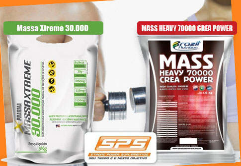 Massa Xtreme OU Mass Heavy Crea Power na SPS Suplementos