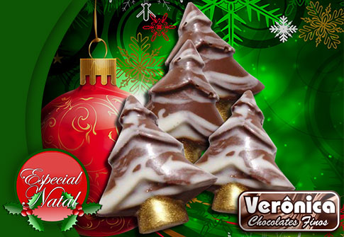 50 chocolates em formato natalino na Verônica Chocolates Finos
