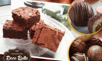 Para sua mesa de chocolates! 100 Chocolates Finos Crocantes Decorados c/ Formatos Variados ou 50 Mini-Brownies Embalados Individualmente, a partir de R$ 32,90.