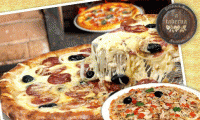 Pizza com precinho pra levar toda a família! Pizza Grande (qualquer sabor do cardápio), de até R$ 29,90 por R$ 14,50. Destaque para a pizza de bacalhau!