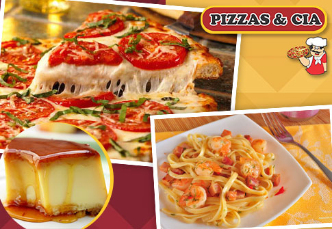 Rodízio de Massas + Pizzas + Buffet de Sombremesas no Pizzas e Cia