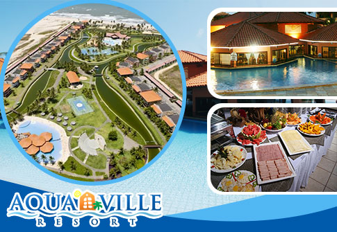 Aquaville Resort: 03 Diárias em apto. standart p/ 02 + Café da Manhã + Jantar + 01 Criança
