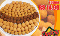 Os salgados mais vendidos em Fortaleza estão de volta! 100 salgados (coxinha, pastel, bolinha, risole, canudinho) com toda a qualidade da Delicia Doces e Salgados, de R$24 por incríveis R$14,99. Entrega em toda Fortaleza!