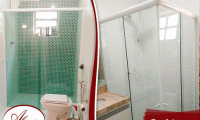 Seu banheiro com estilo e requinte com a Alves Vidraçaria! Box Frontal para banheiro (1,15m x 1,9m) + Cantoneira + Instalação, de R$ 450 por R$ 334,90. Frete grátis para toda Fortaleza!