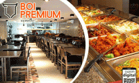 Almoço à vontade no Boi Premium Harmony! Buffet Livre Executivo, diversas opções de carnes, saladas e pratos quentes, sirva-se quantas vezes desejar por apenas R$ 19,90.