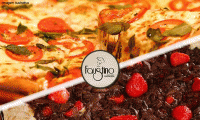 Saboreie uma deliciosa pizza de frente pro mar! Pizza Grande (salgada) com opção de Pizza Pequena (doce) no Faustino Fortaleza, a partir de R$34,90.