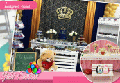 Um toque de elegância para sua festa! Kit Provençal branco + tema da sua festa de R$ 250,00 por R$ 119,90