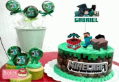 Sua festa com um toque especial! Scrap Cake para 20 pessoas + 10 Cupcakes + 10 Pirulitos de R$145 por R$95.