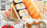 Laulin Sushibar [Cidade dos Funcionários]! Combo 24 peças de Sushi: 4 maki salmão, 4 uramaki skin, 4 hot salmão e camarão, 4 harumaki nikey, 4 gunka ebi furay maki, 2 niguiris salmão e 2 niguiris kani, de R$46 por R$29,90.