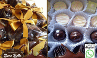 Guloseimas para deixar sua festa deliciosa é na Doce Belle! 100 Chocolates crocantes Ou 30 Trufas médias OU 50 Mini brownies no celofane com fitinha de cetim a partir de R$42.90.