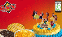 Três opções de Kit Festa Pra Você! Bolo Para 35 Pessoas (decorado ou personalizado) + Salgados + Docinhos + Opção com Torta de Frango (1,5kg) a partir de R$149. Entrega em toda Fortaleza!